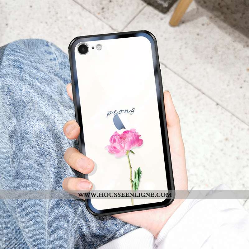 Housse iPhone 7 Protection Verre Transparent Fluide Doux Tendance Silicone Coque Blanche