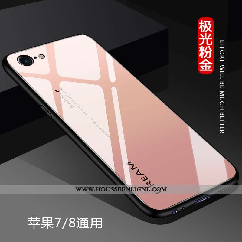 Housse iPhone 7 Verre Ultra Difficile Bleu Tendance Tout Compris Net Rouge