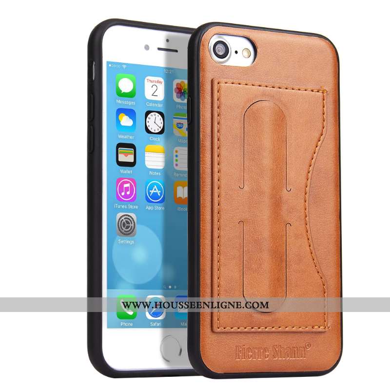 Housse iPhone 8 Cuir Protection Étui Téléphone Portable Tout Compris Incassable Carte Verte