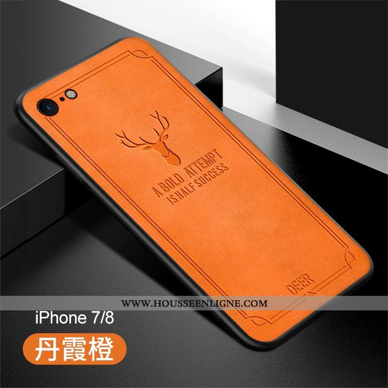 Housse iPhone 8 Fluide Doux Silicone Tendance Luxe Rouge Pu Cuir