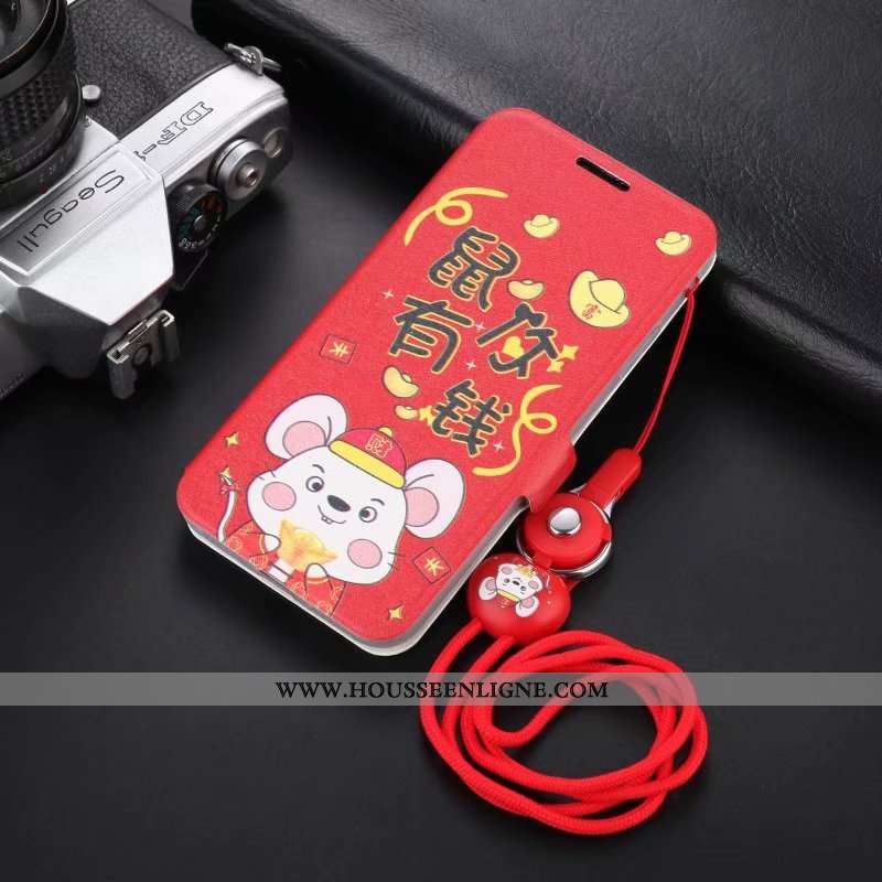 Housse iPhone 8 Fluide Doux Silicone Téléphone Portable Incassable Personnalité Rouge Cuir