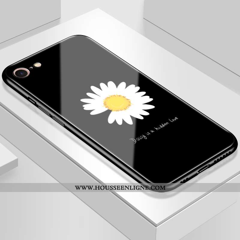 Housse iPhone 8 Mode Protection Petite Marguerite Étui Tendance Net Rouge Noir