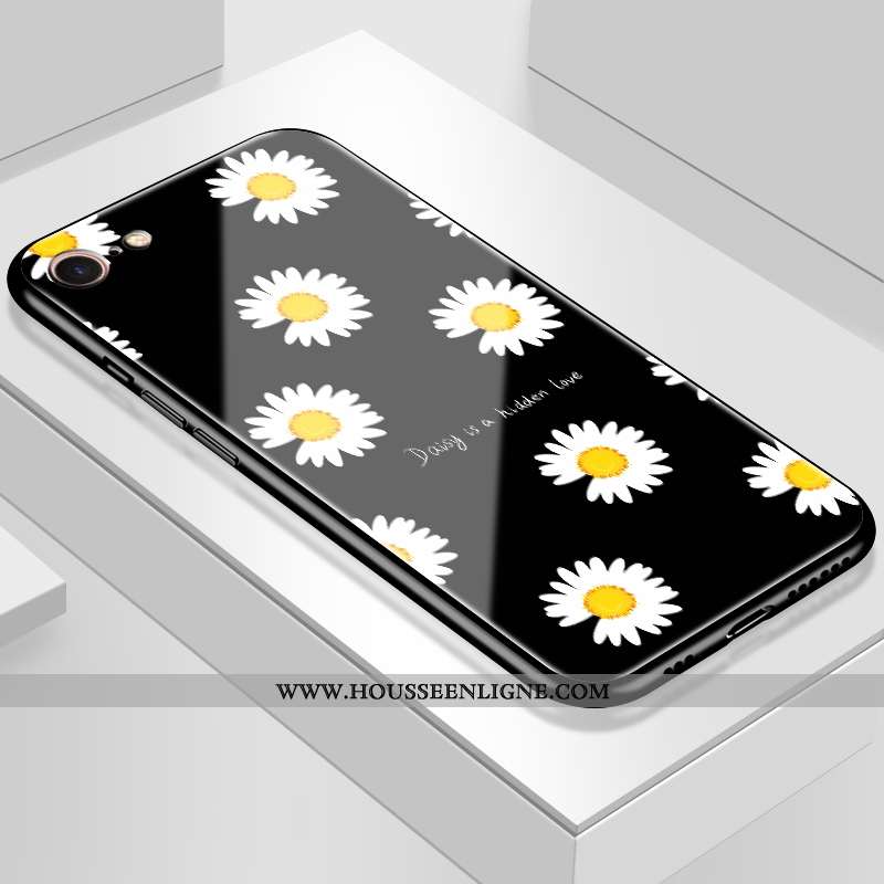 Housse iPhone 8 Mode Protection Petite Marguerite Étui Tendance Net Rouge Noir