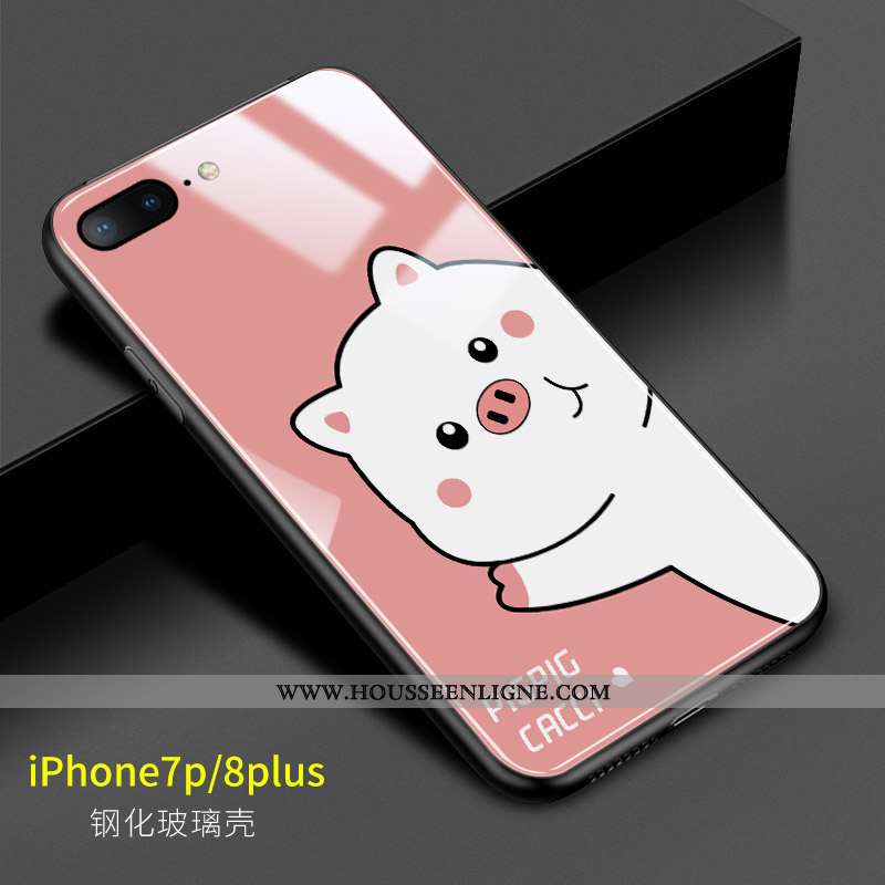 Housse iPhone 8 Plus Charmant Fluide Doux Mignonne Amoureux Dessin Animé Verre Petit Verte