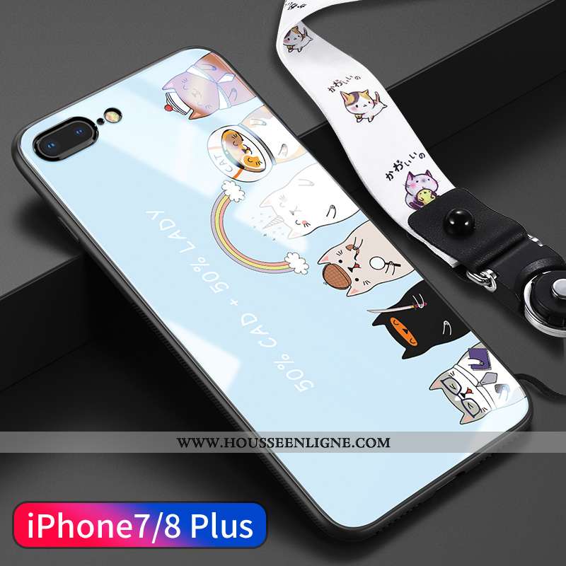 Housse iPhone 8 Plus Dessin Animé Charmant Tendance Ultra Ornements Suspendus Verre Net Rouge Jaune