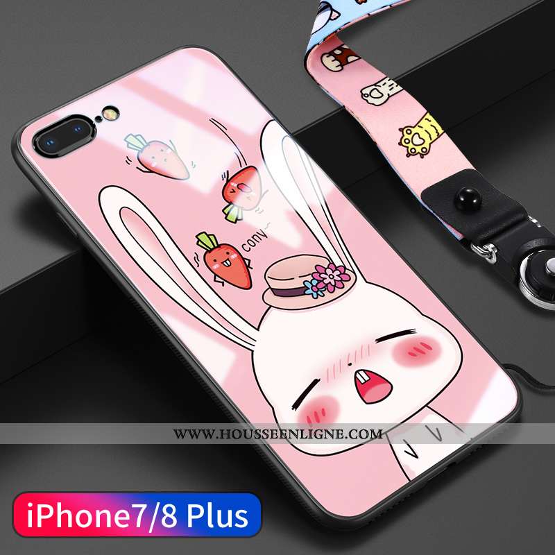 Housse iPhone 8 Plus Dessin Animé Charmant Tendance Ultra Ornements Suspendus Verre Net Rouge Jaune