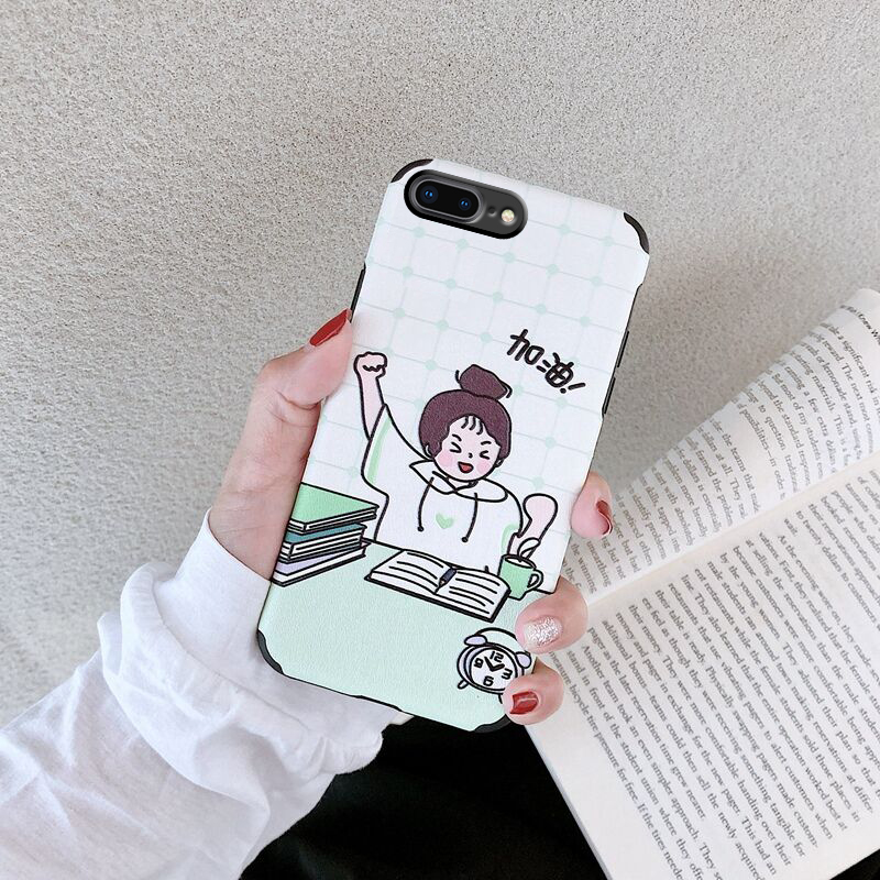 Housse iPhone 8 Plus Délavé En Daim Modèle Fleurie Silicone Coque Blanc Fluide Doux Incassable Blanc
