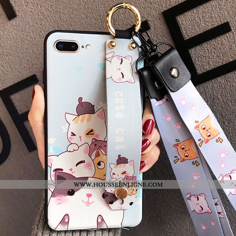 Housse iPhone 8 Plus Délavé En Daim Ornements Suspendus Charmant Silicone Net Rouge Tout Compris Pro