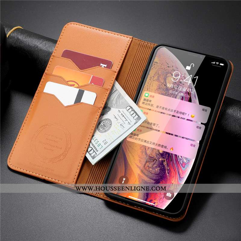 Housse iPhone 8 Plus Fluide Doux Protection Noir Cuir Véritable Tout Compris Business Cuir