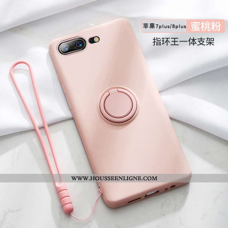 Housse iPhone 8 Plus Légère Fluide Doux Rose Anneau Net Rouge Vent Tout Compris