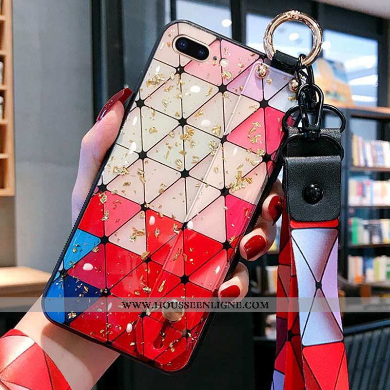 Housse iPhone 8 Plus Ornements Suspendus Créatif Net Rouge Simple Nouveau Incassable Coque Verte