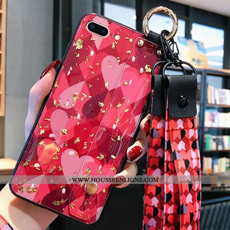 Housse iPhone 8 Plus Ornements Suspendus Créatif Net Rouge Simple Nouveau Incassable Coque Verte