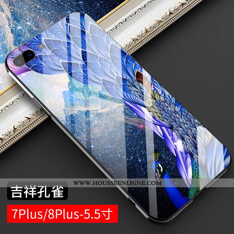 Housse iPhone 8 Plus Personnalité Créatif Verre Mode Nouveau Étui Ultra Violet