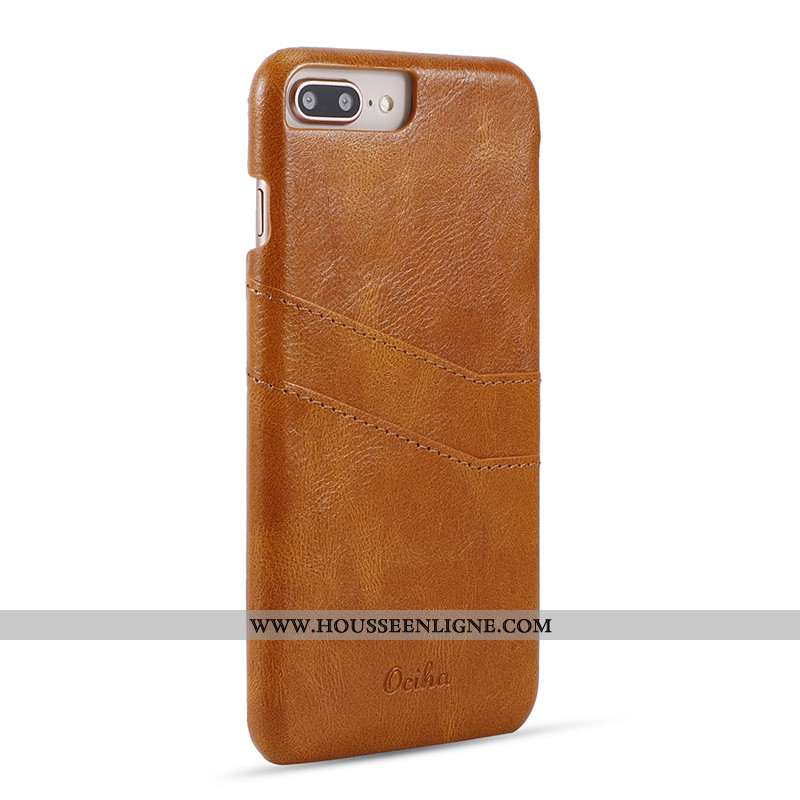 Housse iPhone 8 Plus Personnalité Créatif Vintage Élégant Luxe Cuir Coque Noir