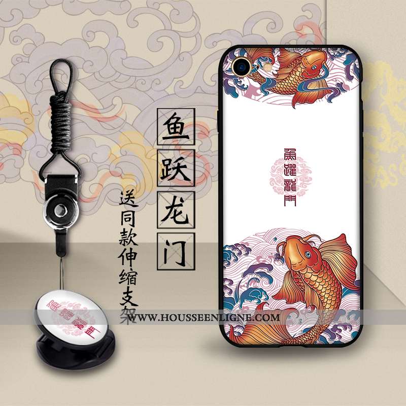 Housse iPhone 8 Plus Protection Créatif Dimensionnel Support Téléphone Portable Étui Noir