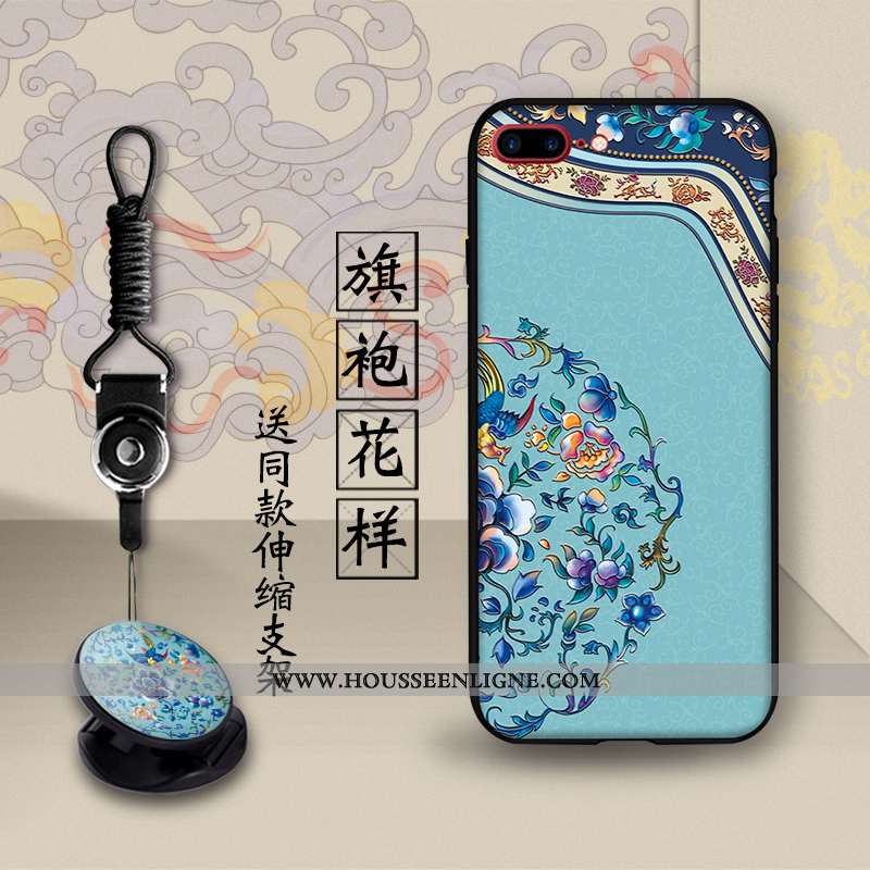 Housse iPhone 8 Plus Protection Créatif Dimensionnel Support Téléphone Portable Étui Noir