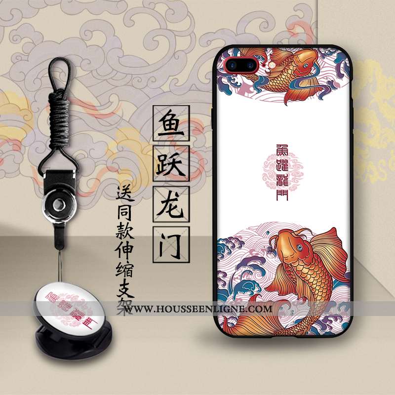 Housse iPhone 8 Plus Protection Créatif Dimensionnel Support Téléphone Portable Étui Noir