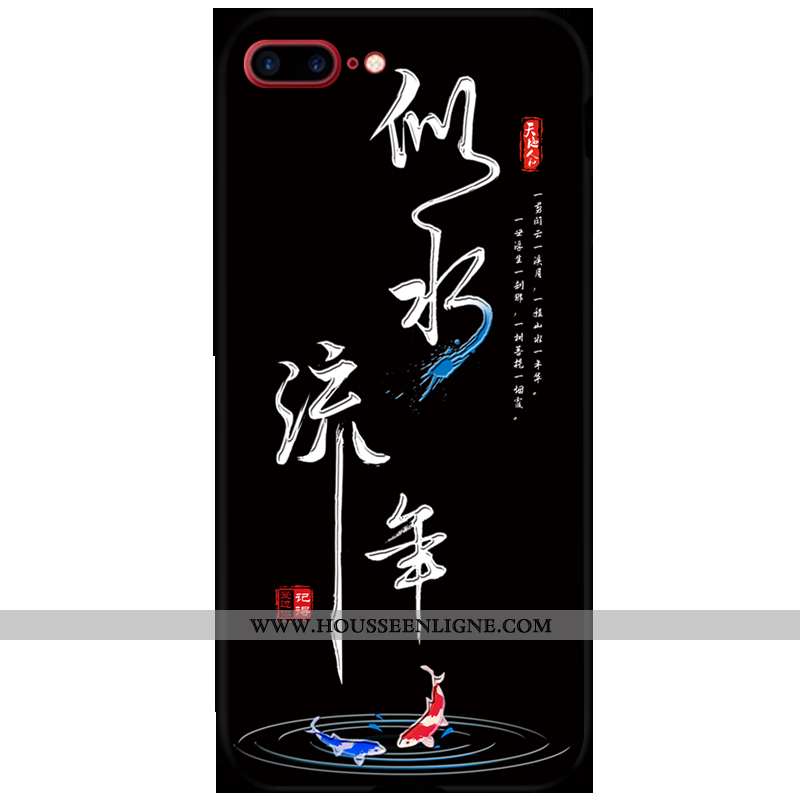 Housse iPhone 8 Plus Protection Créatif Dimensionnel Support Téléphone Portable Étui Noir
