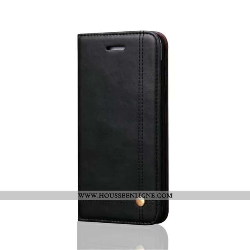 Housse iPhone 8 Plus Protection Cuir Téléphone Portable Rouge Fluide Doux Business Incassable