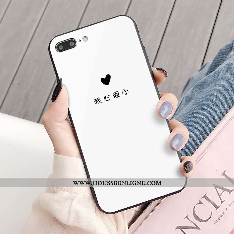 Housse iPhone 8 Plus Protection Personnalité Amoureux Coque Simple Étui Tendance Blanche