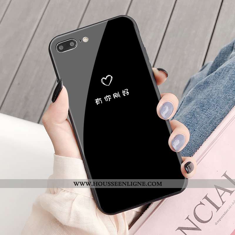 Housse iPhone 8 Plus Protection Personnalité Amoureux Coque Simple Étui Tendance Blanche