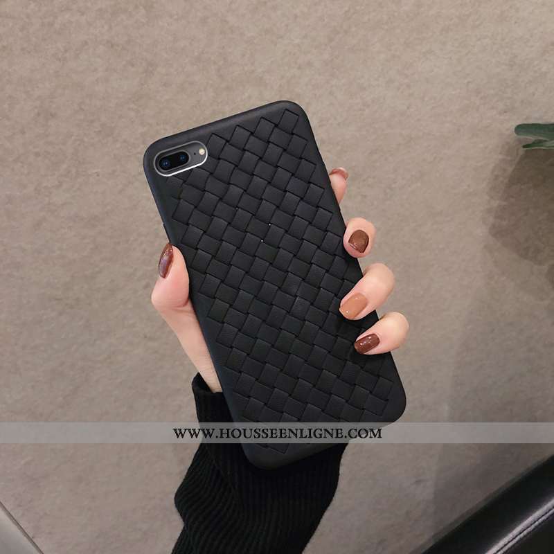 Housse iPhone 8 Plus Protection Tendance Silicone Tissage Coque Refroidissement Étui Noir