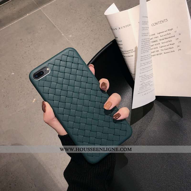 Housse iPhone 8 Plus Protection Tendance Silicone Tissage Coque Refroidissement Étui Noir