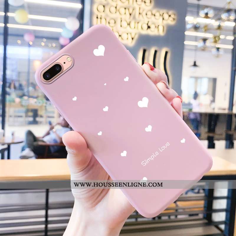 Housse iPhone 8 Plus Protection Tendance Téléphone Portable Étui Silicone Tout Compris Coque Rose