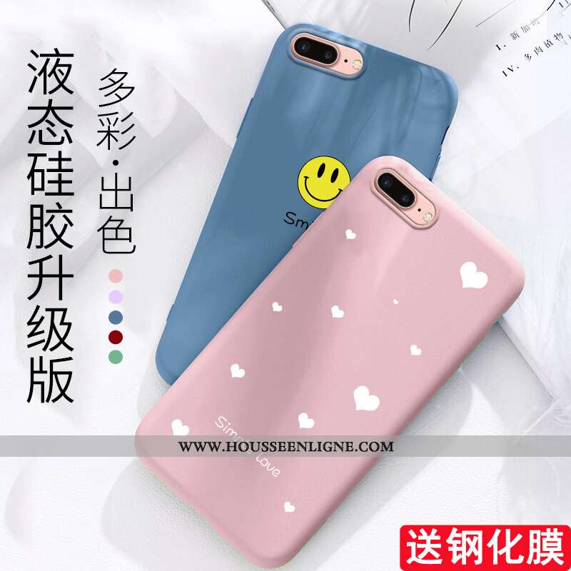 Housse iPhone 8 Plus Protection Tendance Téléphone Portable Étui Silicone Tout Compris Coque Rose