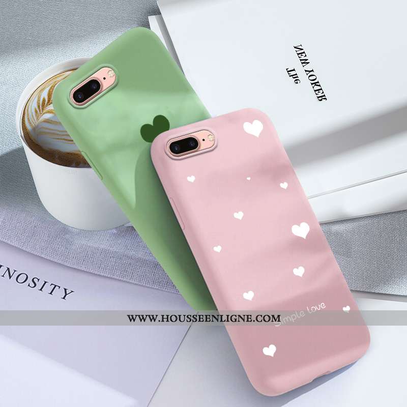 Housse iPhone 8 Plus Protection Tendance Téléphone Portable Étui Silicone Tout Compris Coque Rose
