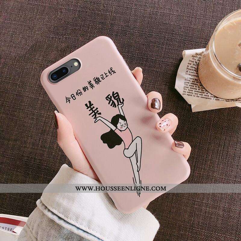 Housse iPhone 8 Plus Silicone Personnalité Drôle Étui Téléphone Portable Rose Net Rouge