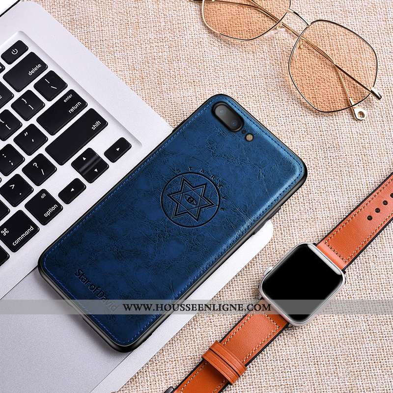 Housse iPhone 8 Plus Silicone Protection Business Cuir Fluide Doux Étui Légère Marron