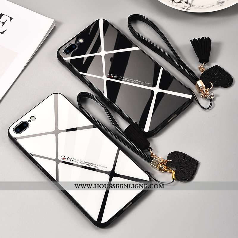 Housse iPhone 8 Plus Silicone Protection Net Rouge Noir Téléphone Portable Incassable Amoureux
