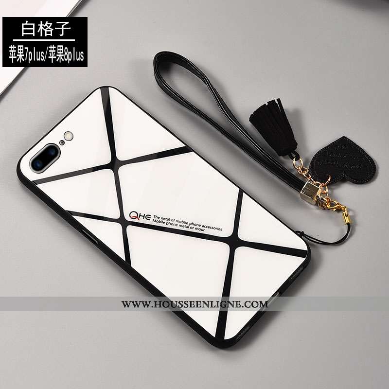 Housse iPhone 8 Plus Silicone Protection Net Rouge Noir Téléphone Portable Incassable Amoureux