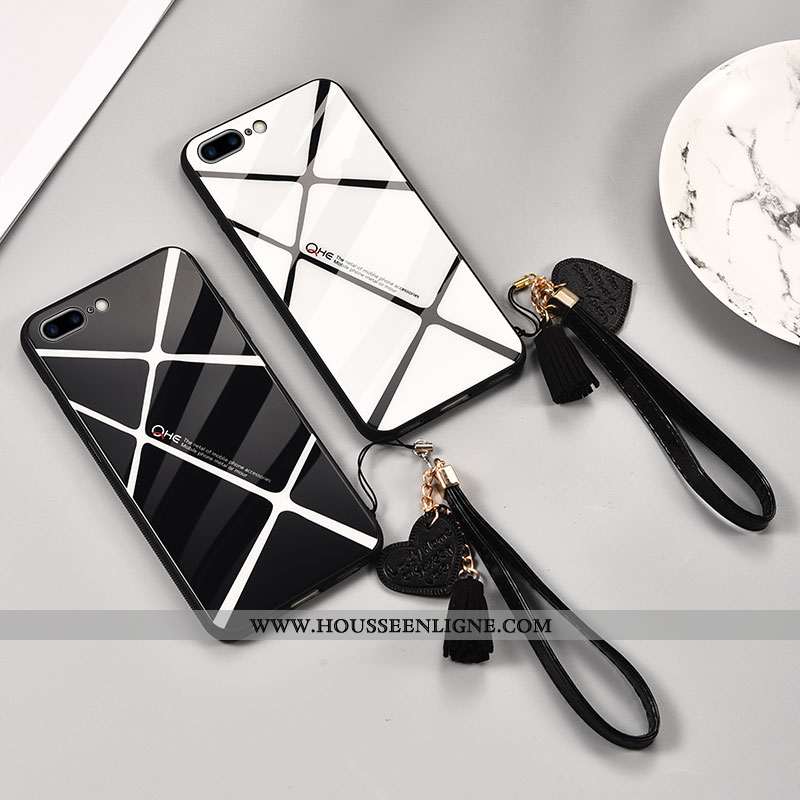 Housse iPhone 8 Plus Silicone Protection Net Rouge Noir Téléphone Portable Incassable Amoureux
