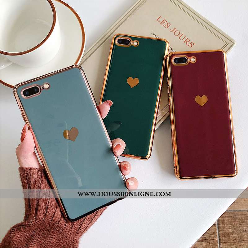 Housse iPhone 8 Plus Silicone Tendance Rouge Tout Compris Étui Placage Coque