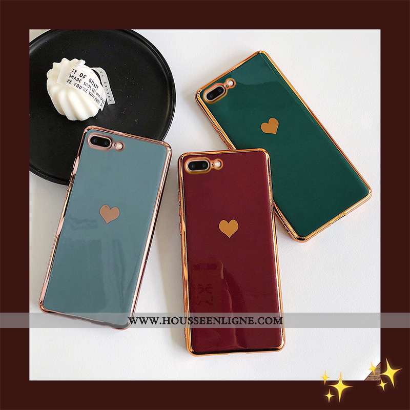 Housse iPhone 8 Plus Silicone Tendance Rouge Tout Compris Étui Placage Coque