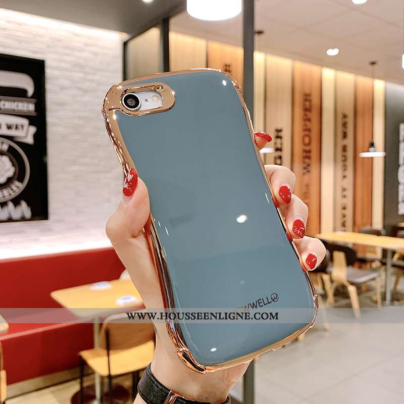 Housse iPhone 8 Protection Tendance Tout Compris Placage Petit Vent Bleu