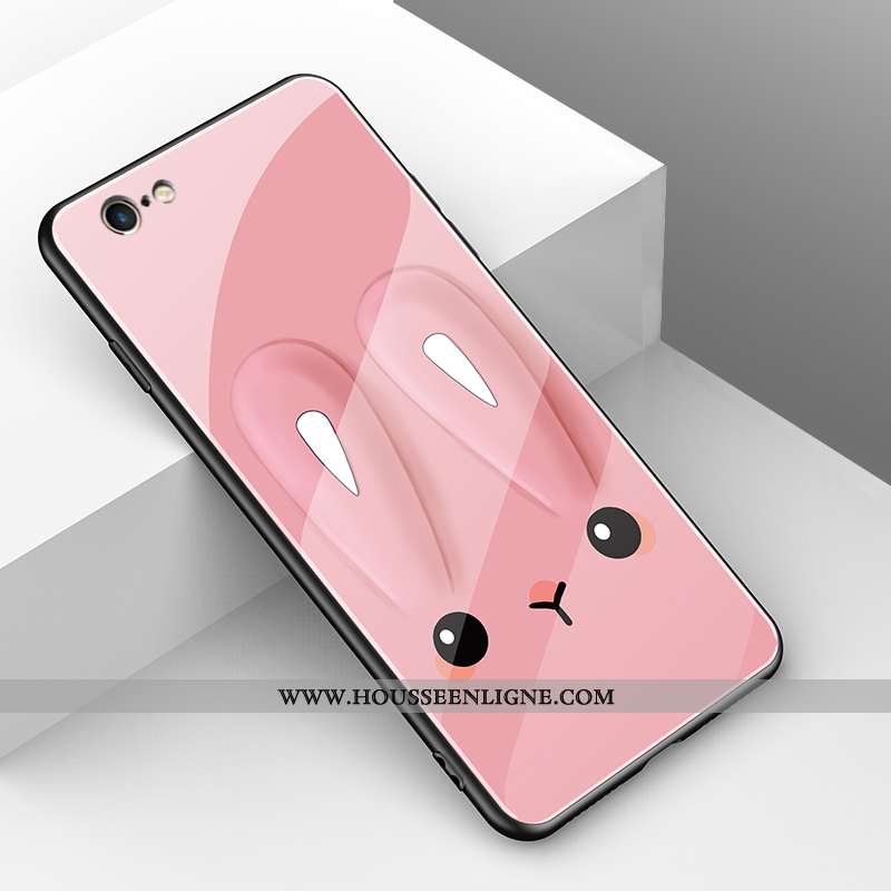 Housse iPhone 8 Verre Créatif Lapin Protection Tout Compris Rose Petit