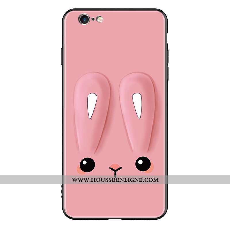 Housse iPhone 8 Verre Créatif Lapin Protection Tout Compris Rose Petit