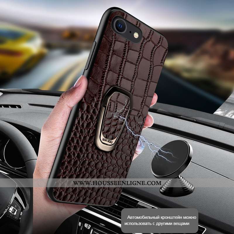 Housse iPhone Se (nouveau) Légère Cuir Luxe Incassable Tout Compris À Bord Haute Marron