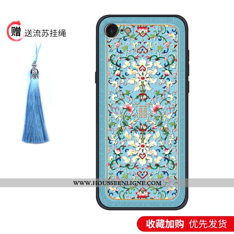 Housse iPhone Se (nouveau) Légère Fluide Doux Vent Délavé En Daim Personnalité Téléphone Portable Cr