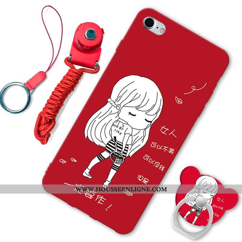 Housse iPhone Se (nouveau) Protection Délavé En Daim Créatif Rouge Coque Étui Incassable