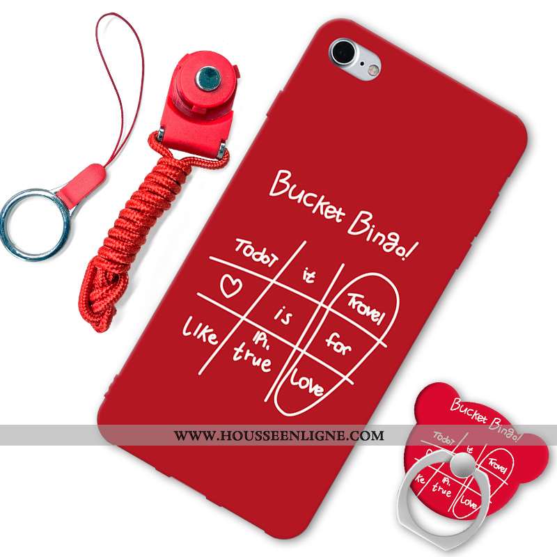 Housse iPhone Se (nouveau) Protection Délavé En Daim Créatif Rouge Coque Étui Incassable
