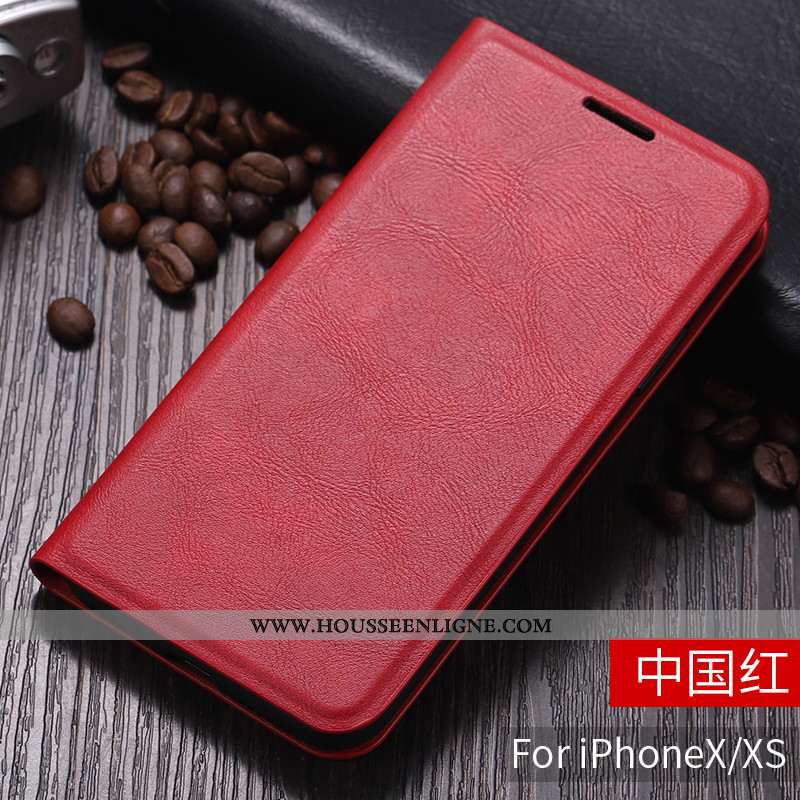 Housse iPhone X Cuir Protection Téléphone Portable Tout Compris Coque Tendance Marron
