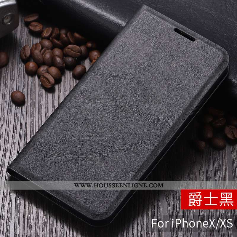 Housse iPhone X Cuir Protection Téléphone Portable Tout Compris Coque Tendance Marron