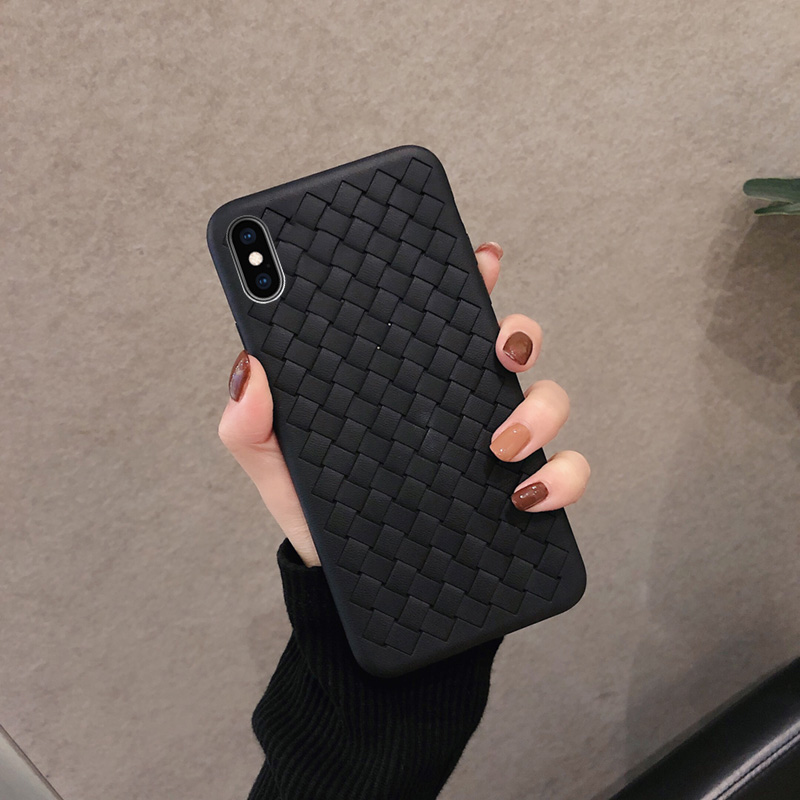 Housse iPhone X Fluide Doux Silicone Refroidissement Tendance Incassable Tissage Noir