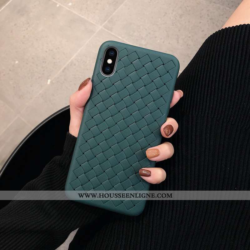 Housse iPhone X Fluide Doux Silicone Refroidissement Tendance Incassable Tissage Noir