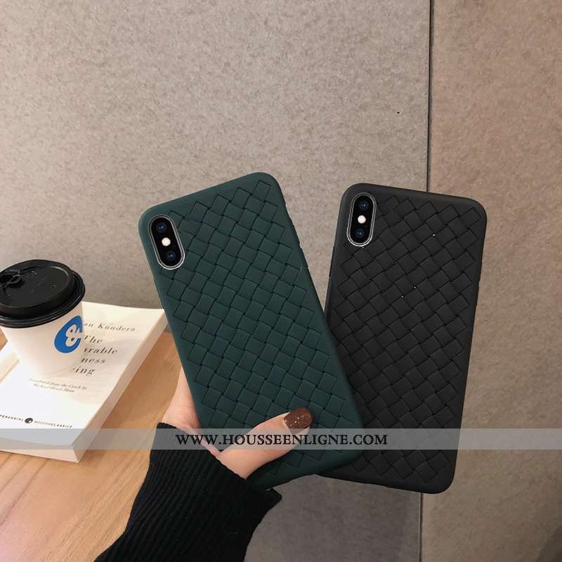 Housse iPhone X Fluide Doux Silicone Refroidissement Tendance Incassable Tissage Noir
