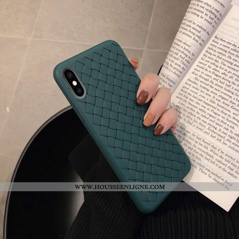 Housse iPhone X Fluide Doux Silicone Refroidissement Tendance Incassable Tissage Noir